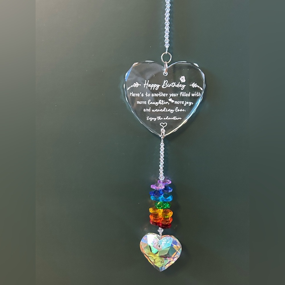 Heart Crystal Rainbow Suncatcher Hanging Ornament